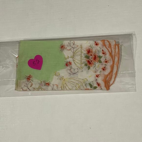 Vintage Linen Floral Hankie Handkerchief Bandanna 12” Wide Hanky - Picture 5 of 5